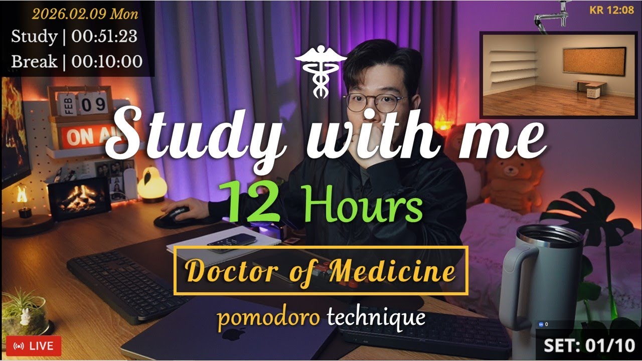 (26.02.09.MON) Study with me 👨🏻‍⚕️| 10 Hrs | Pomodoro | 🩺USMLE | 🔥ASMR | SeewhY