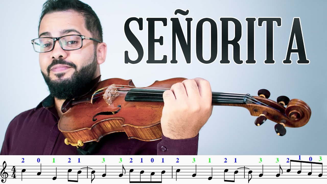 TUTORIAL | Como Tocar SEÑORITA no Violino +  Partitura | Violino Para Iniciantes
