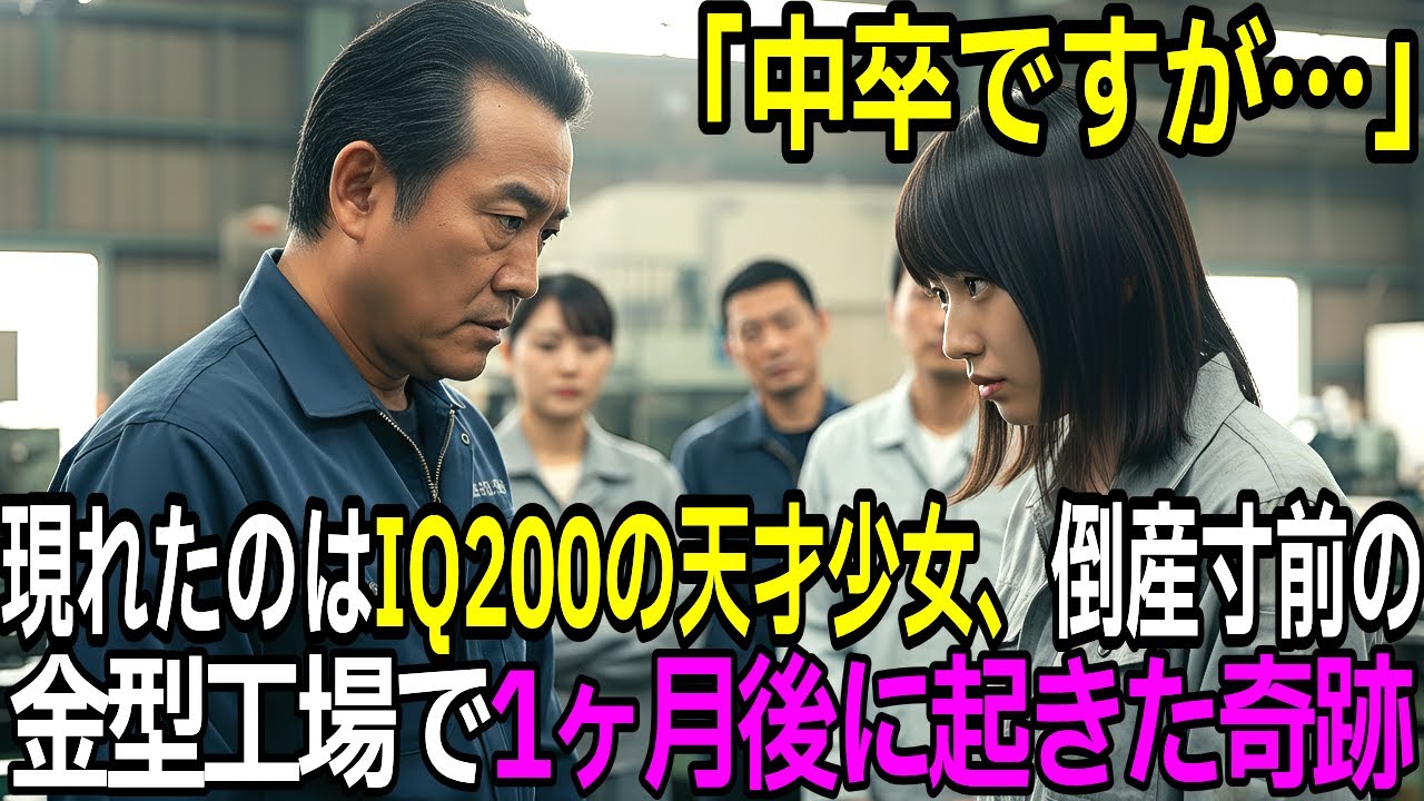 「中卒ですが…」現れたのはIQ200の天才少女。倒産寸前の金型工場で1ヶ月後に起きた奇跡！【感動する話】【朗読】