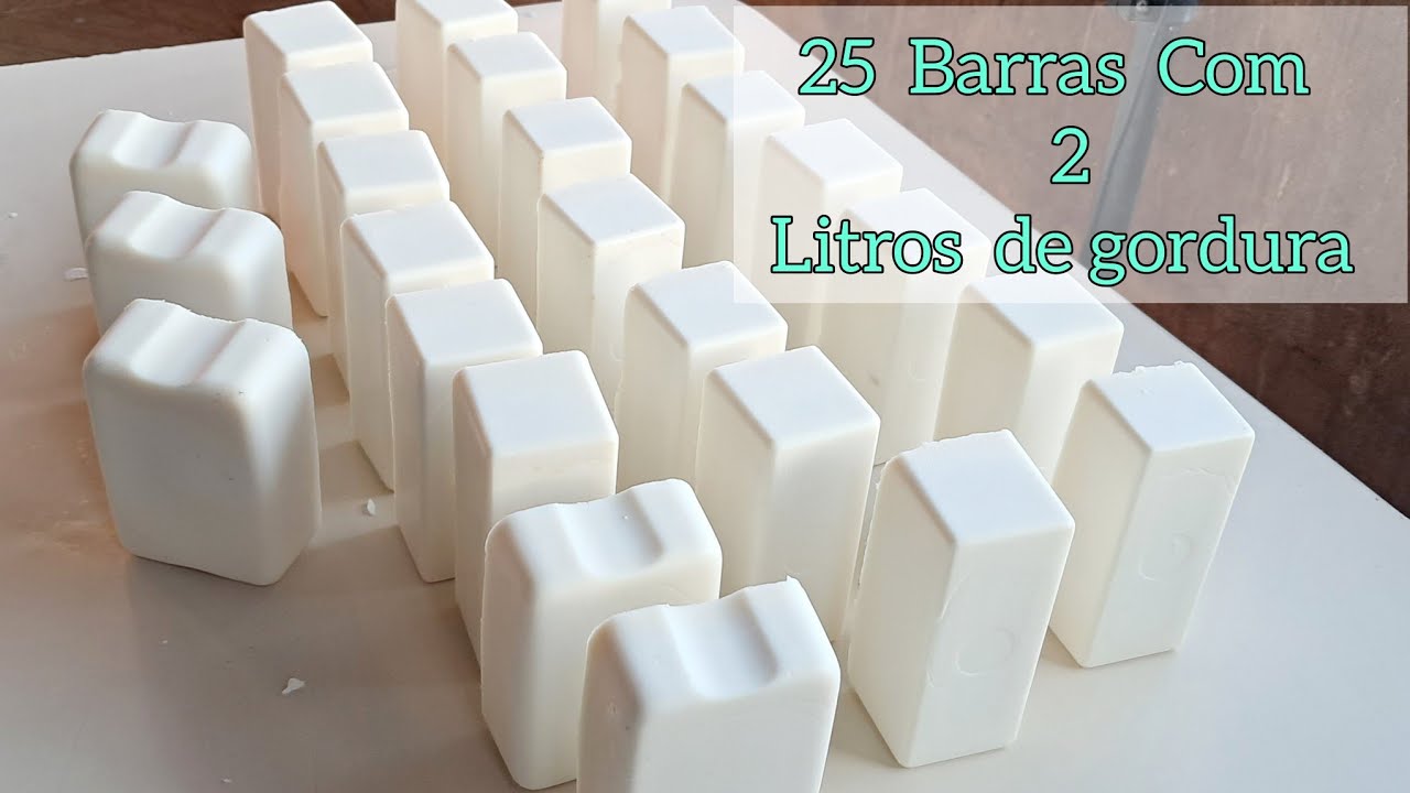 25 Barras de sabão com 2 litros de gordura/Passo a passo/#video