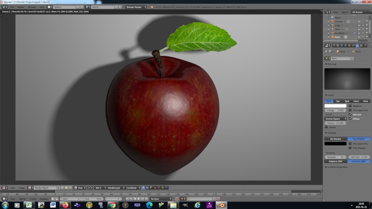 Blender 3D modelling Tutorial: An Apple
