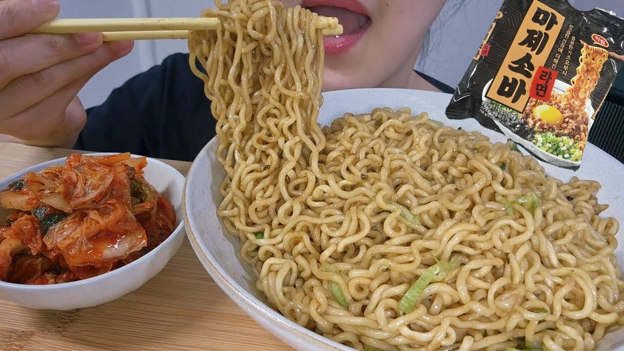 Asmr Mukbang mazesoba 마제소바 볶음라면 먹방