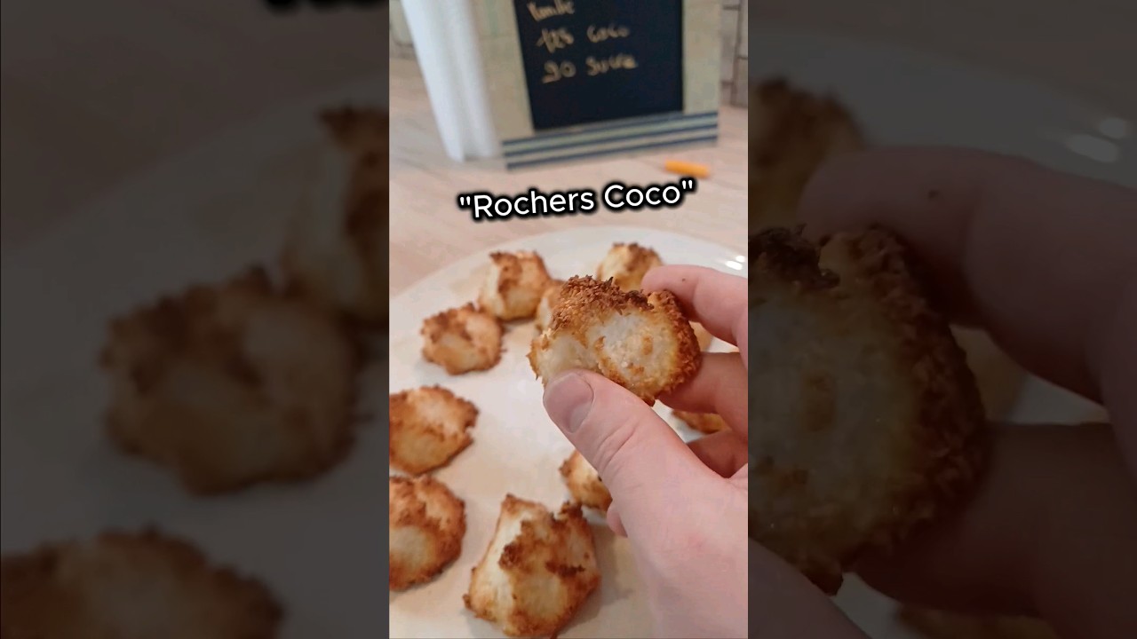 Recette Rochers Coco facile et inratable en 1 min🥥😀 #rochercoco #rocherscoco #recette