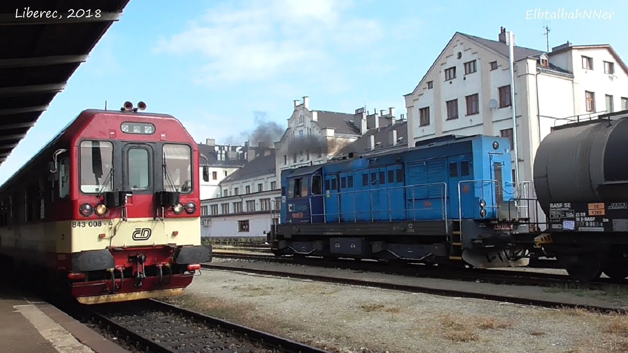 Liberec s ČD 714, 743, 754 (Brejlovec), 840 (RegioSpider), 843, trilex VT 642, 310.0134 ,,Litovel