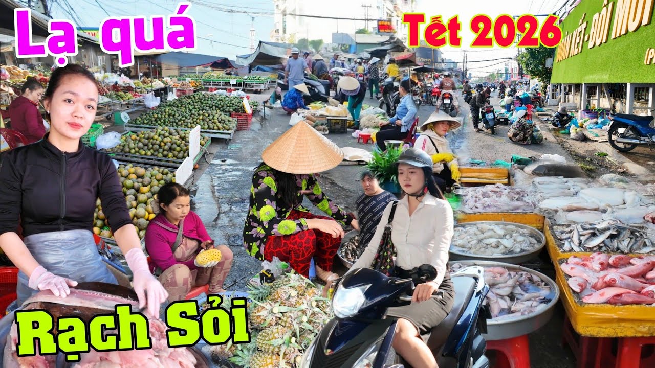 Chưa từng thấy chợ Rạch Sỏi - Cá Khô Hải Sản đổ đống đống không ai mua tết 2026