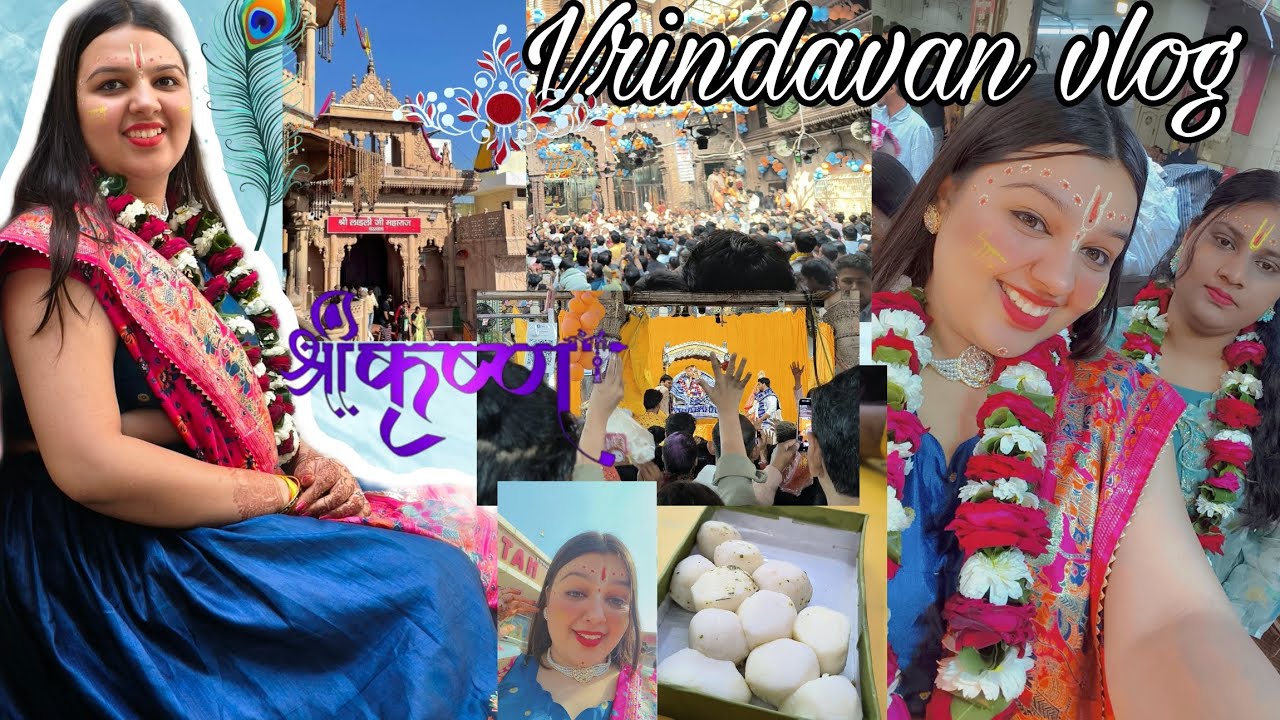 pyare banke bihari ji ke darshan vlog🥺❤️ or radha raani ke mandir gye barsana me 💝🎀