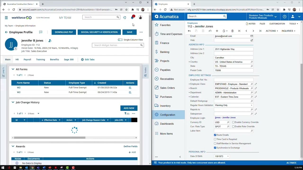 Acumatica & Workforce Go - Better Together ERP & HCM Integration