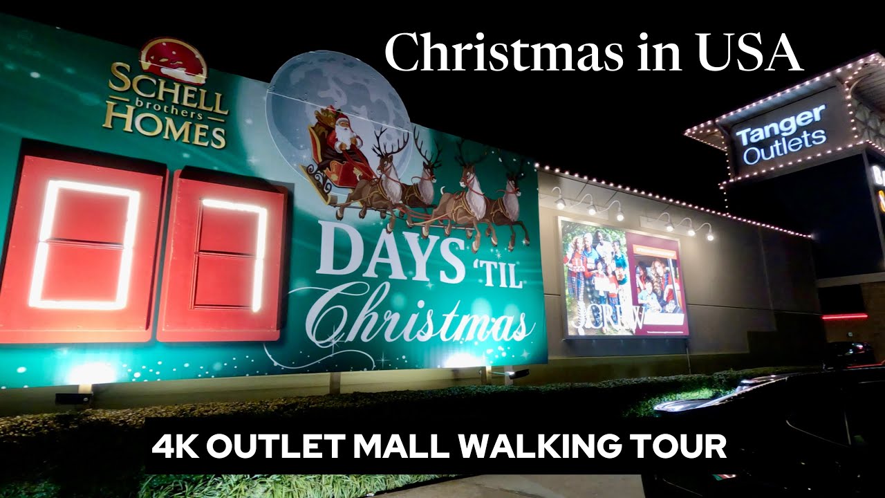 4K Walking Tour 🎄 Christmas Shopping Outlets USA 🇺🇸 Holiday Shopping Ambience