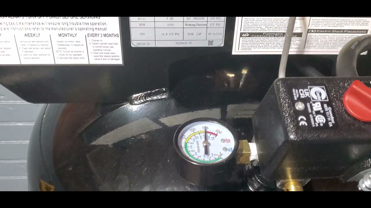 Mega 80 Gallon Air Compressor Installed Today (07/03/22)