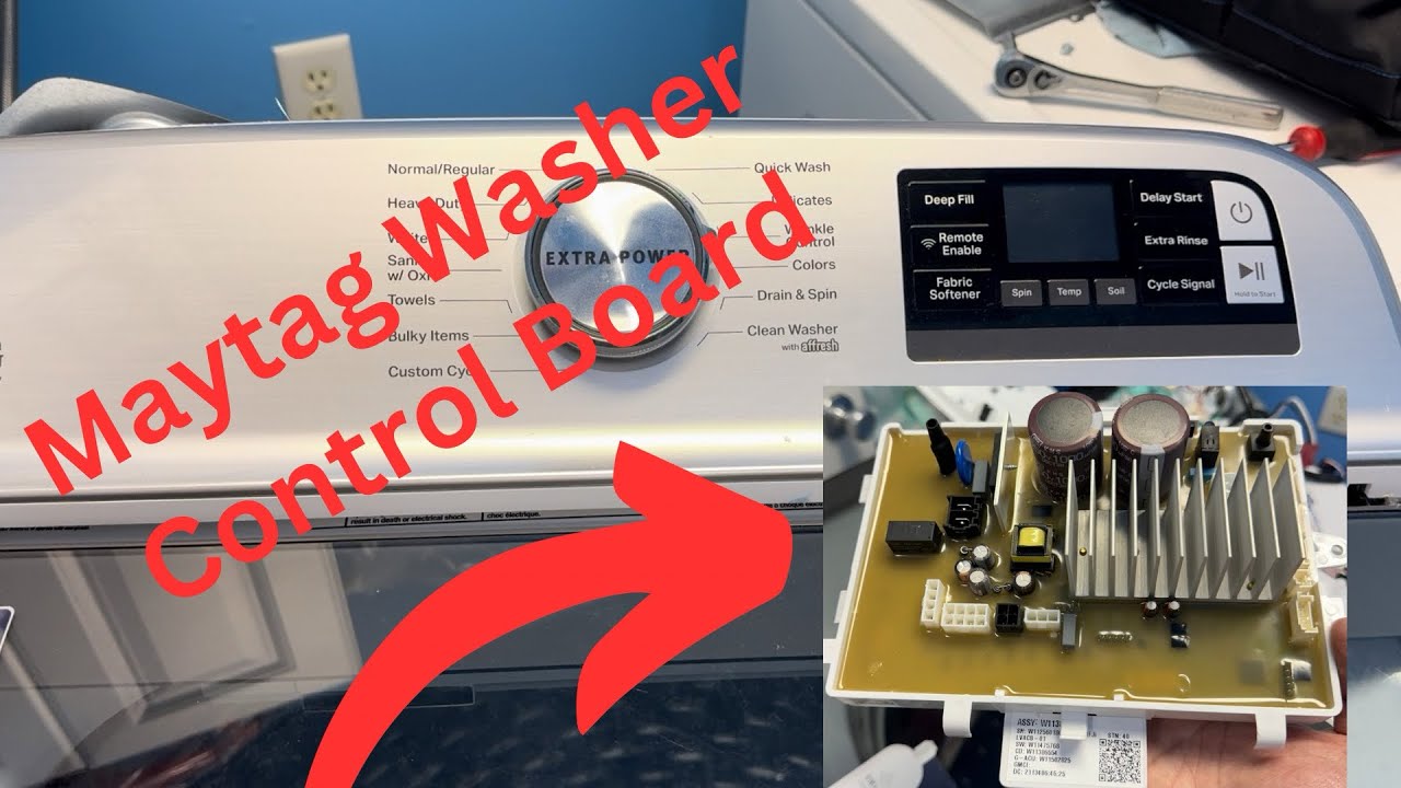 Как заменить плату управления в стиральной машине Maytag модели MVW7232HW0 