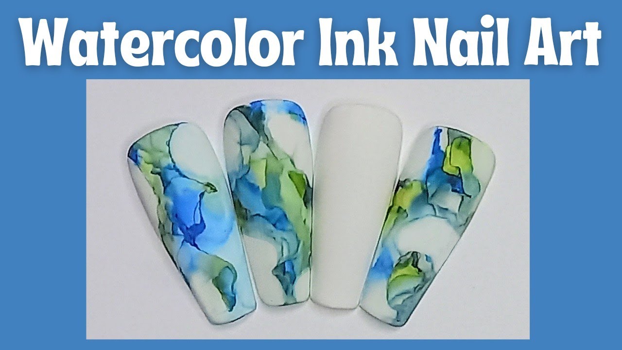 HOW TO CREATE WATERCOLOR INK NAIL ART