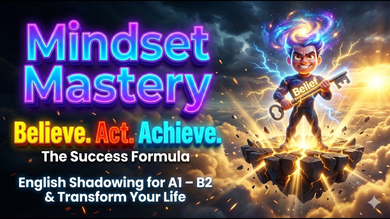 Mindset Mastery Believe, Act, Achieve   The Success Formula || English Shadowing for A1 – B2