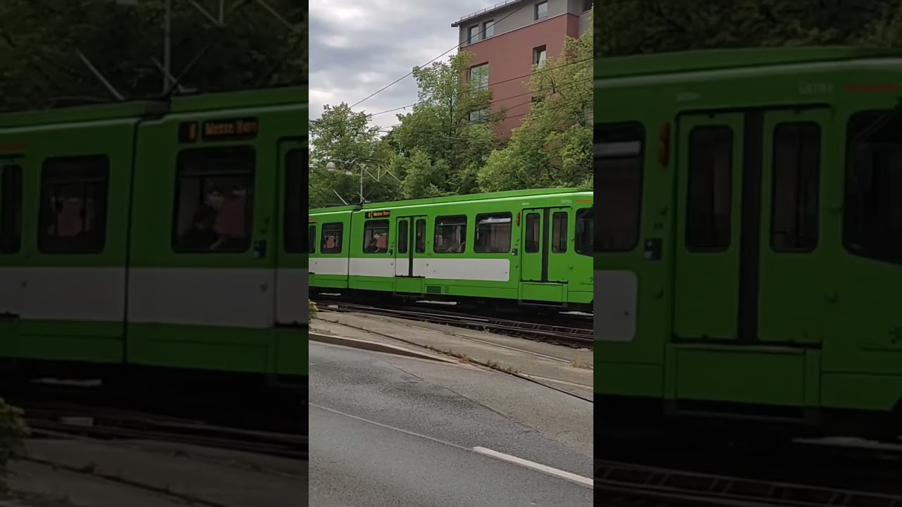 Üstra TW6000 vorbeifahrt Abzweigungsgleis Döhren Betriebshof  bei der Peiner Straße 