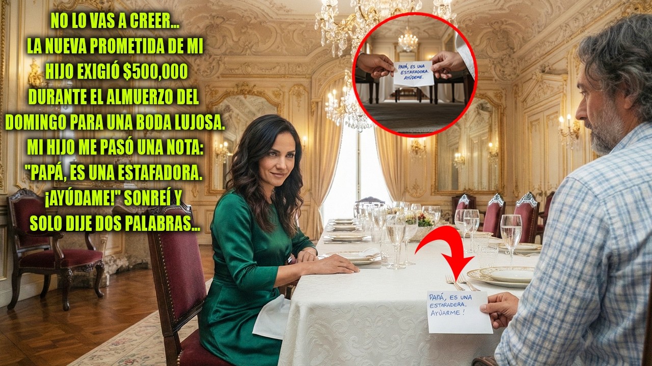 La prometida de mi hijo exigió $500,000 en el almuerzo… pero mi hijo me advertió la verdad