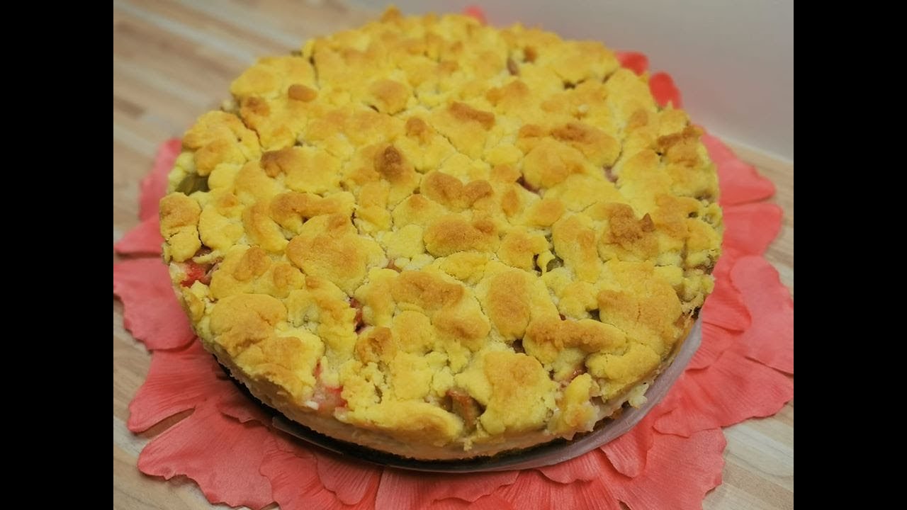 Rhabarberkuchen mit Pudding, zart und megalecker!