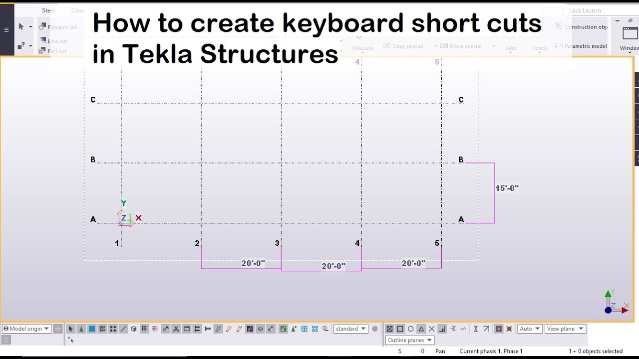 How to create keyboard short cuts in Tekla Structures