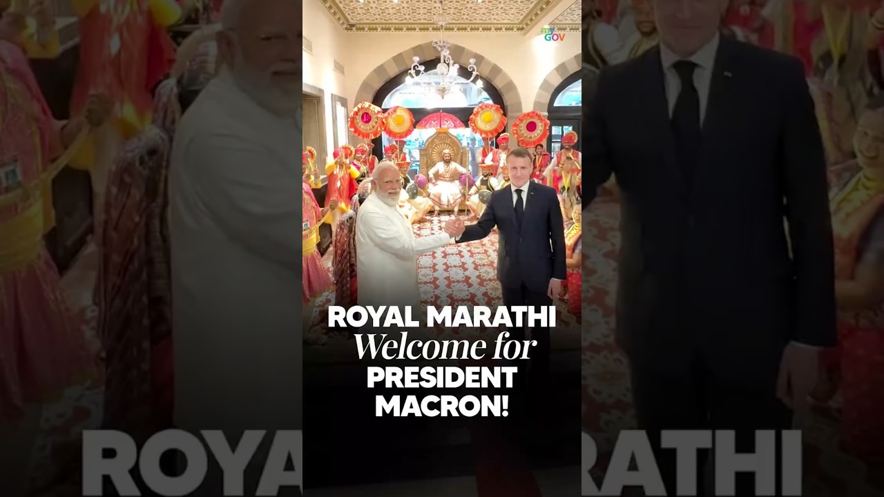 Royal Marathi Welcome for President Macron
