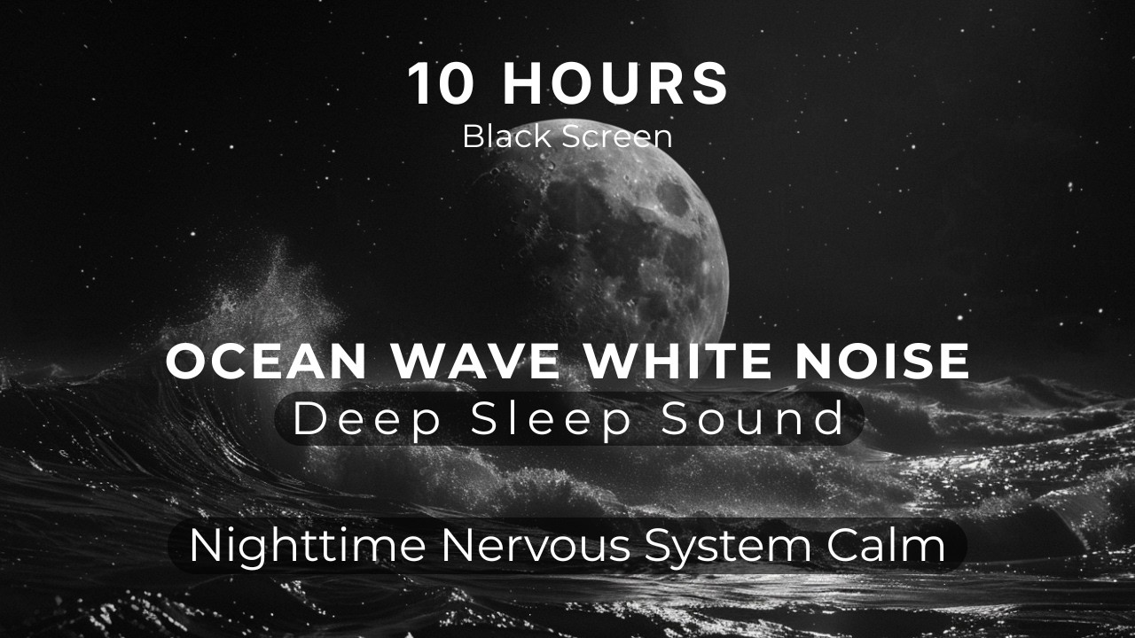 Ocean Waves White Noise for Deep Sleep (Black Screen) | 10 Hours