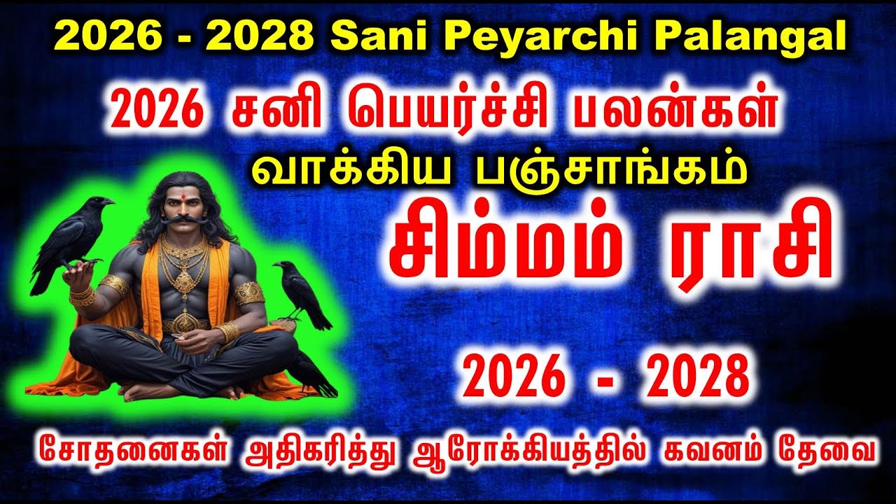 Simmam Rasi Sani Peyarchi Palan 2026 -2028 | சிம்மம் ராசி சனி பெயர்ச்சி 2026 -2028|KBA