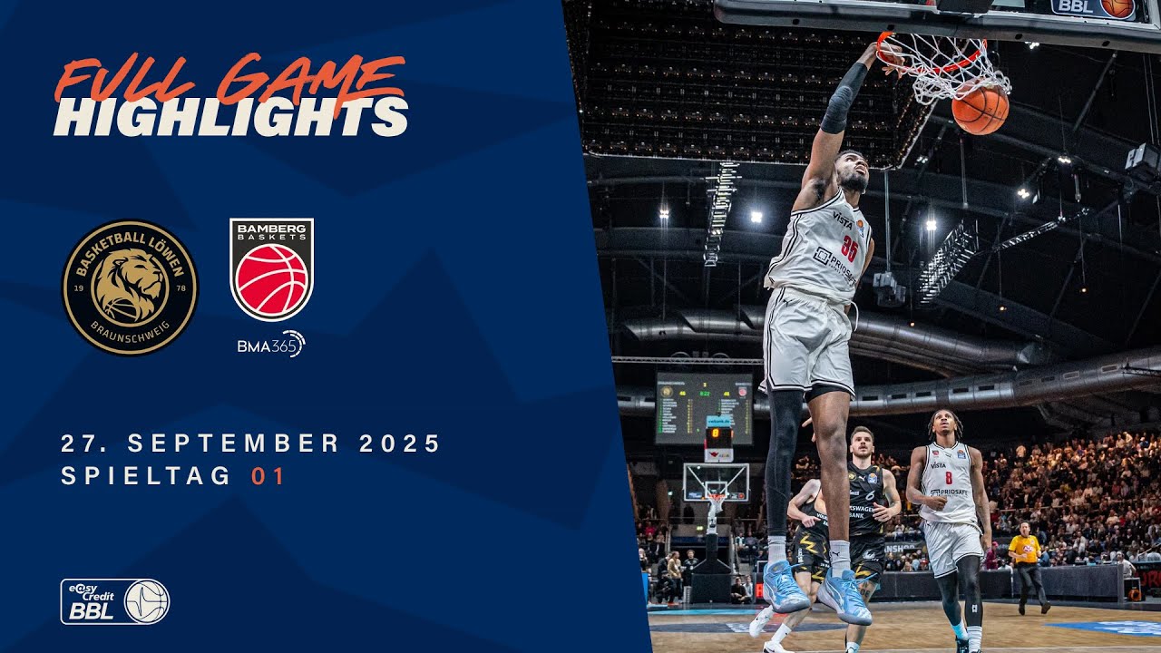 Basketball L&ouml;wen Braunschweig vs. BMA365 Bamberg Baskets - Full Game Highlights - Matchday 1, 25/26