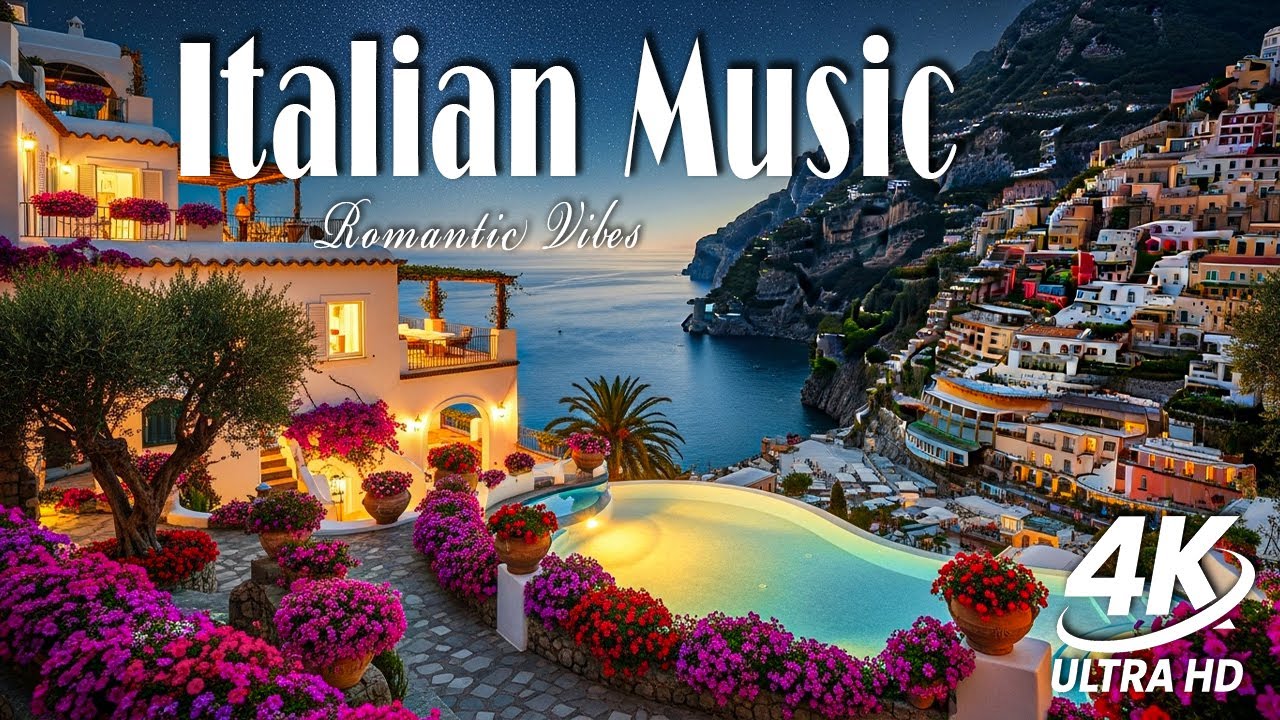 Italian Vibes & Mediterranean Escape 🎶 2+ Hours Scenic Amalfi Coast & Lake Como Relaxing Journey 4K