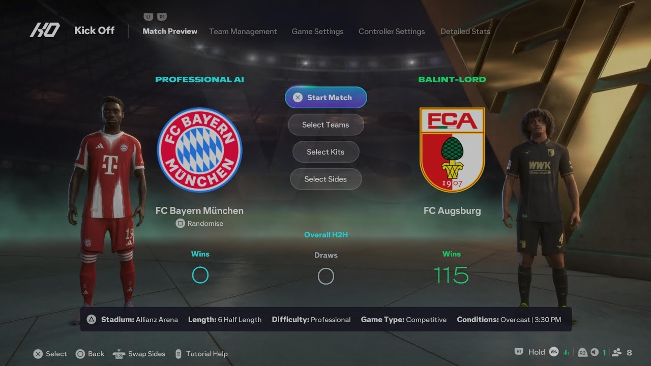 EA SPORTS FC 26 Bayern München-FC Augsburg Bundesliga full match 25/26 PS5