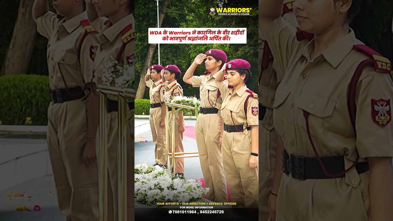 🫡 WDA Cadets paid tribute to Kargil War Heroes Salute | Warriors Defence Academy and College 🇮🇳⚔️