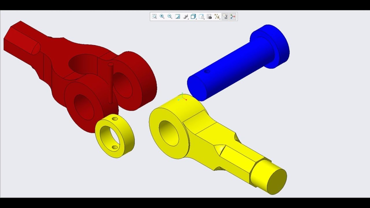 how to create Knuckle joint parts and do assembly in Creo.