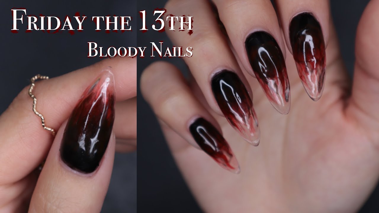 👻 Halloween Nails ep.4🩸Bloody Nails 🔪 ASMR doing Friday the 13th Nails