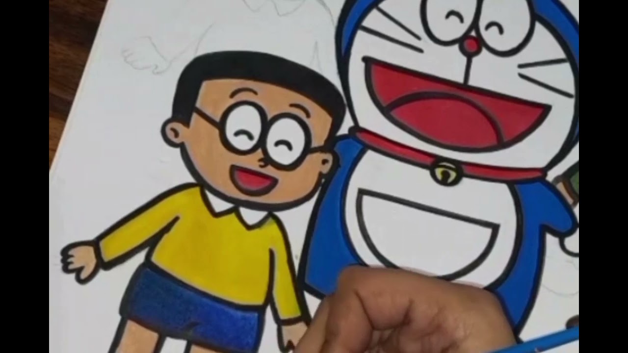 Doremon Drawing with Acrylic colours 🖌🎨
