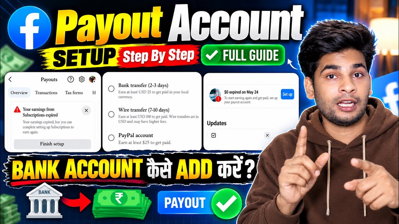 Facebook Monetization Setup | Facebook Payout Account Setup | Payout Account Setup FB | add tax info