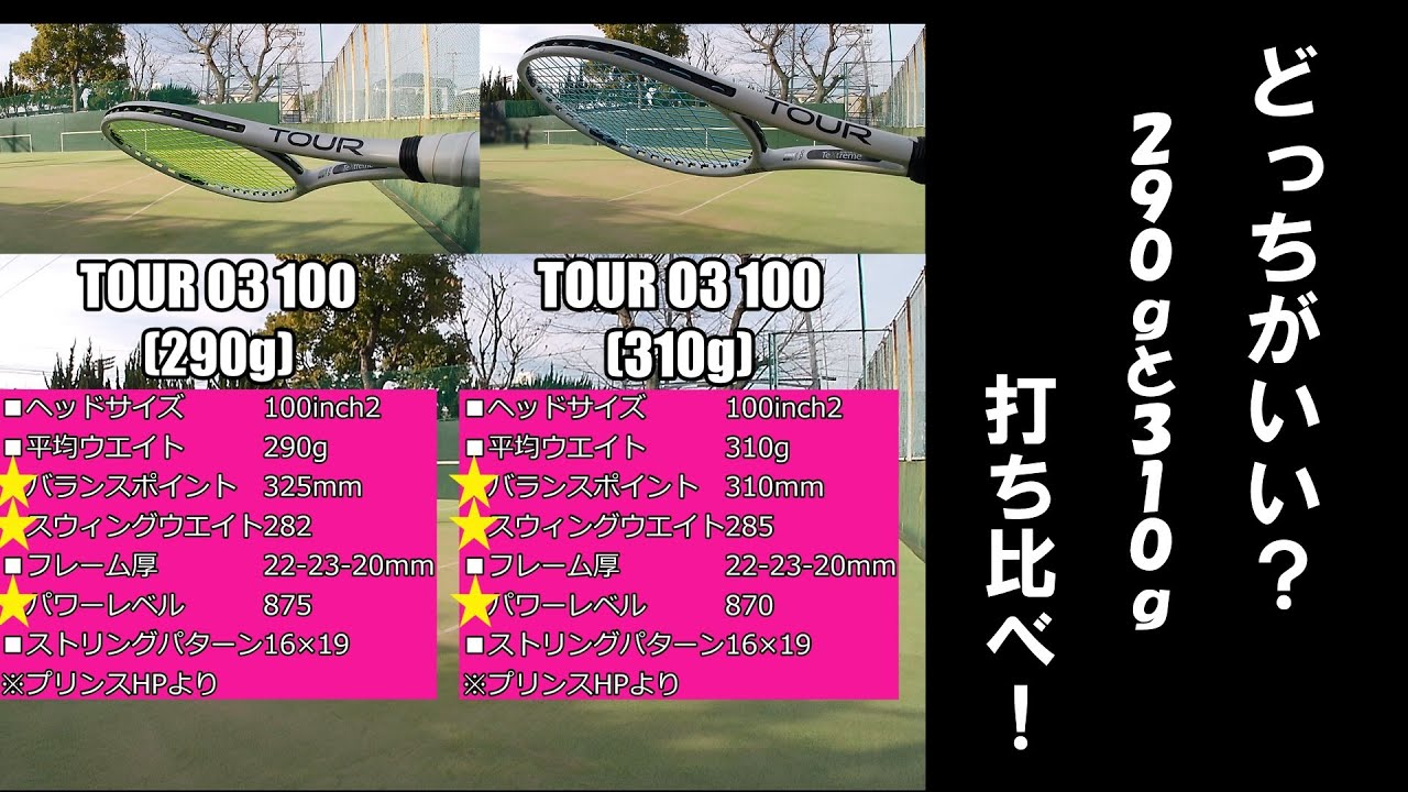 【実況】prince TOUR O3 100｜290gと310gを打ち比べ！？