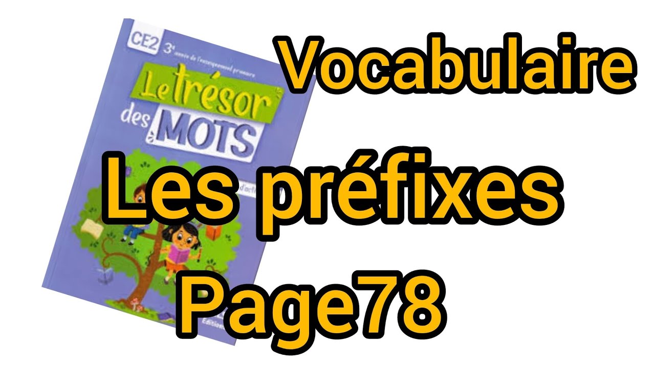 les préfixes page 78 du cahier d'activités trésor des mots CE2
