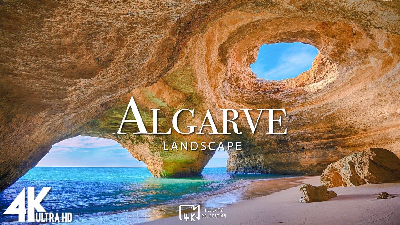 Algarve, Portugalia 4K &ndash; Odsłonięcie cud&oacute;w wybrzeża Portugalii &ndash; Uspokajająca muzyka