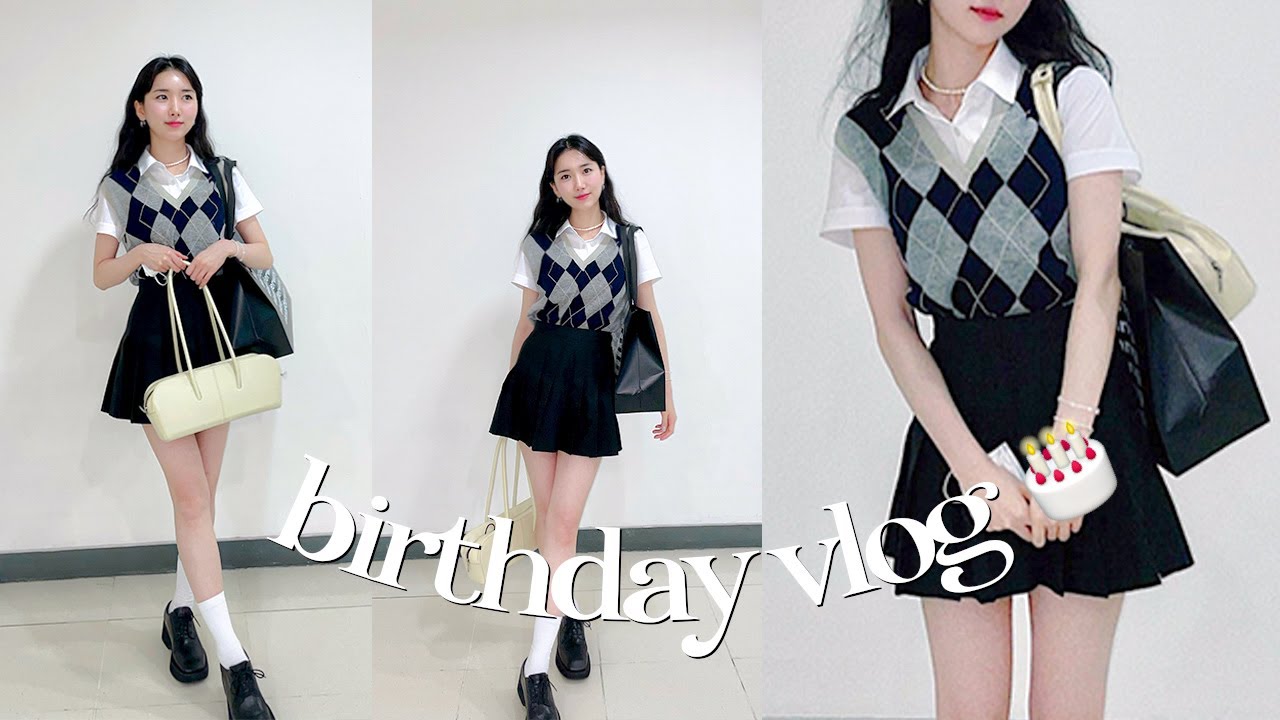 (eng) vlog 생일 같이 보내실래요? 🎂 간단메이크업, 하이틴코디, 쇼핑, 머릿결관리, 나이트루틴 | Minjeong Park