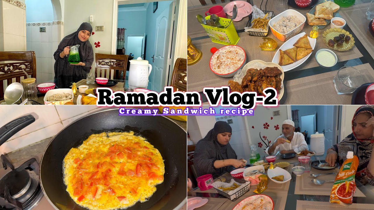 Ramadan Vlog-2 | Creamy Chessy Easy Quick Sandwich Recipe | 30days 30 recipes challenge😍