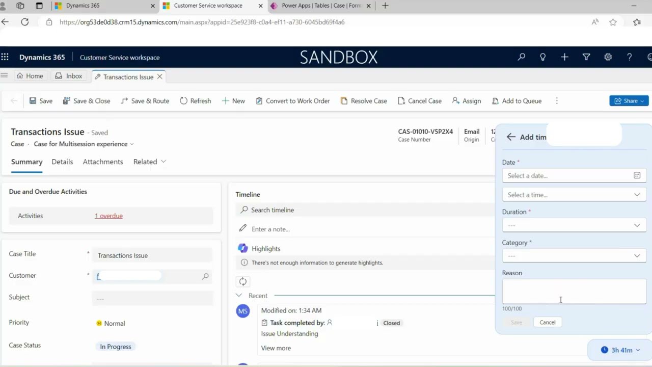 Dynamics 365 CRM Time Tracking Feature/Widget