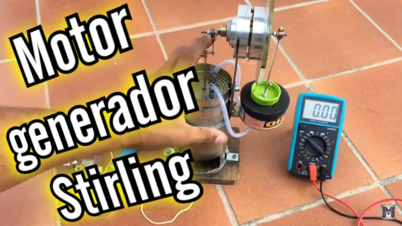 Motor Stirling  generador de energia  ' convertir 🔥 =⚡️⚡️