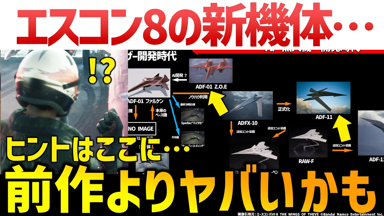 【エースコンバット8】ベルカ系戦闘機ADFシリーズ：系譜図・家系図解説・考察｜次回作の機体はこうなる！！　ACE COMBAT 8 THE WINGS OF THEVE解説考察
