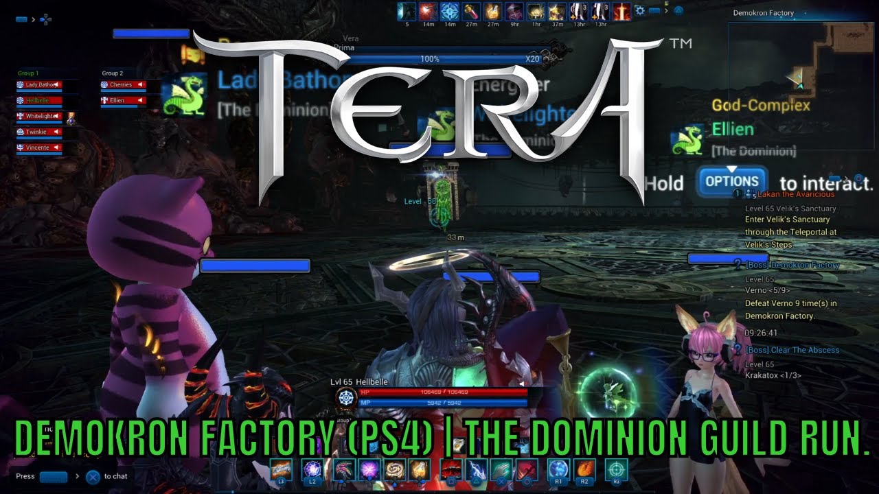 TERA (PS4) | DEMOKRON FACTORY |The Dominion guild run.