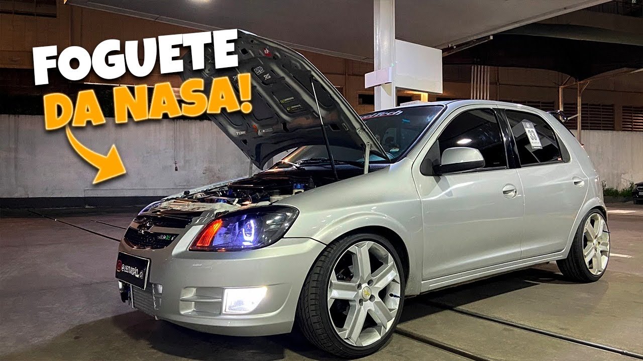 CELTA TURBO COM INTERCOOLER PROJETOR NO FAROL CARRO DO DIA DIA SE LIGA