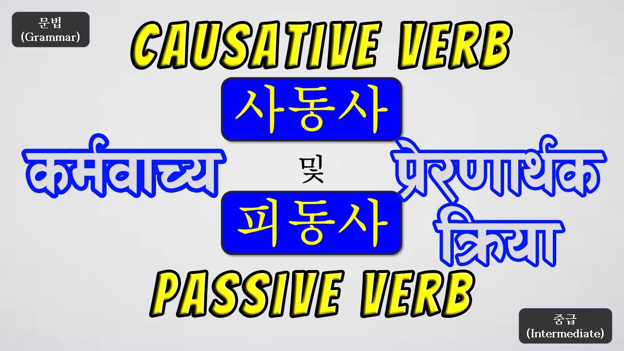 [Eng Sub] Causative Verb VS Passive Voice | प्रेरणार्थक क्रिया र कर्मवाच्य | 사동사 및 피동사