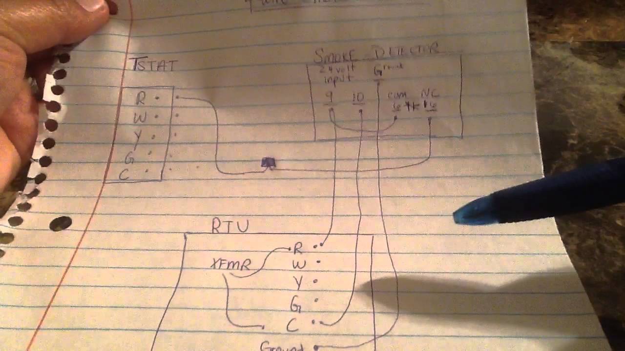 Wiring a HVAC ducted smoke detector-easy way