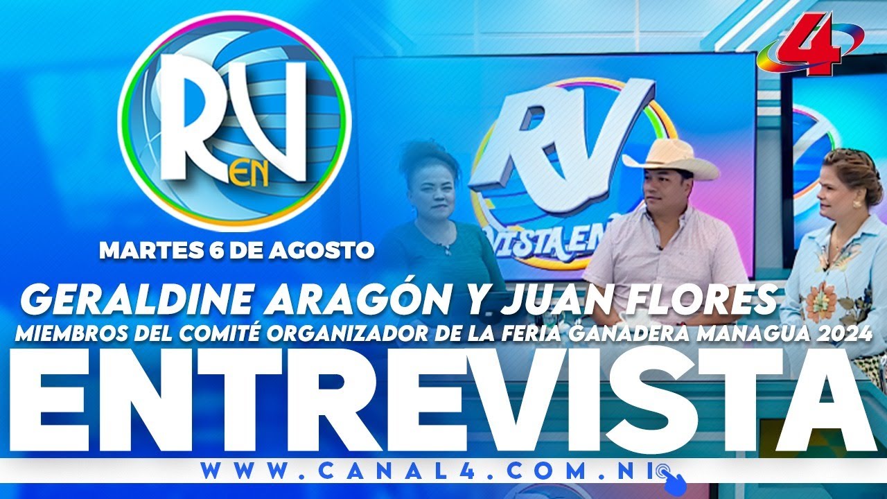 Geraldine Aragón y Juan Flores, del Comité Organizador de la Feria Ganadera Managua 2024