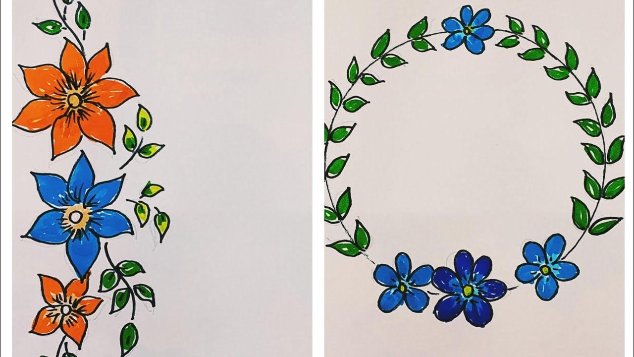 2 BEAUTIFUL BORDER LINE DESIGNS/PROJECT WORK DESIGNS/A4 SHEET #art #drawing #rangolidesigns #mehndi