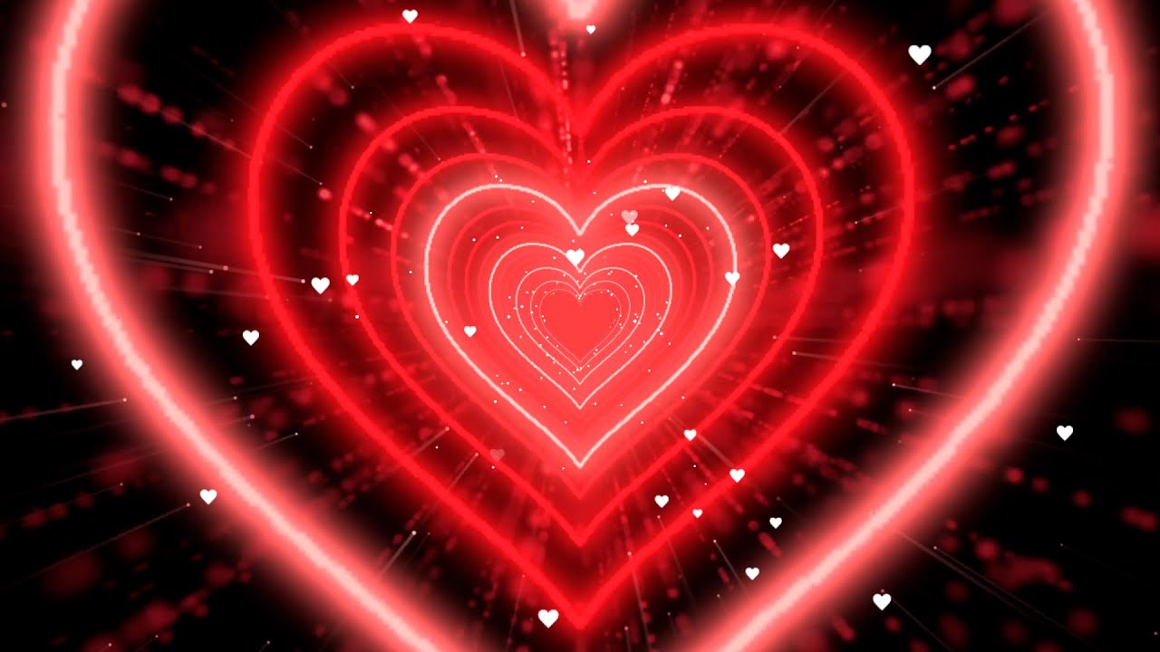 Red Heart Animation❤️ Romantic Radiance Heart Background Video Loop | Heart Tunnel Background