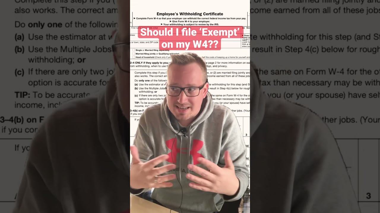Должен ли я подавать заявление об освобождении от уплаты налогов в форме W4? (Вероятно, нет) #нал...