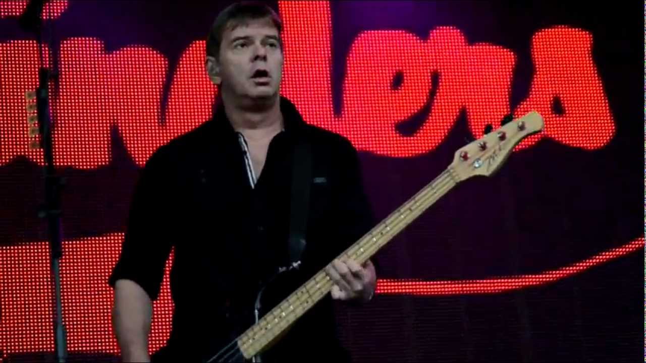 JJ Burnel of the Stranglers rocking out on bass