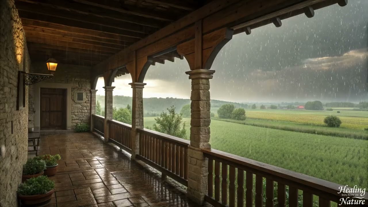 Deep Sleep Rain Ambience | Medieval City of Wysteria Farm