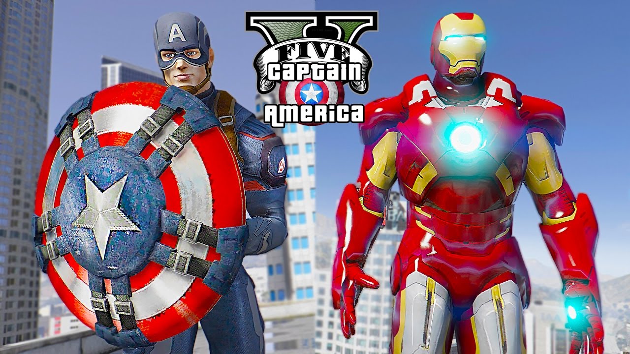 GTA 5 PC - Captain America VS Iron Man ! The Civil War (Ultimate Captain America Mod)🏃🛡